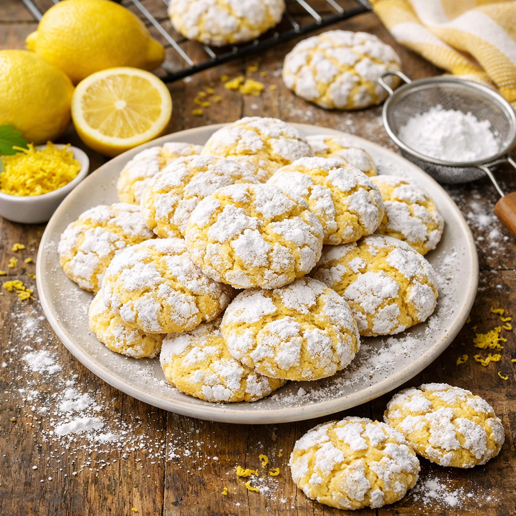 Plat servi de la recette cookies au citron