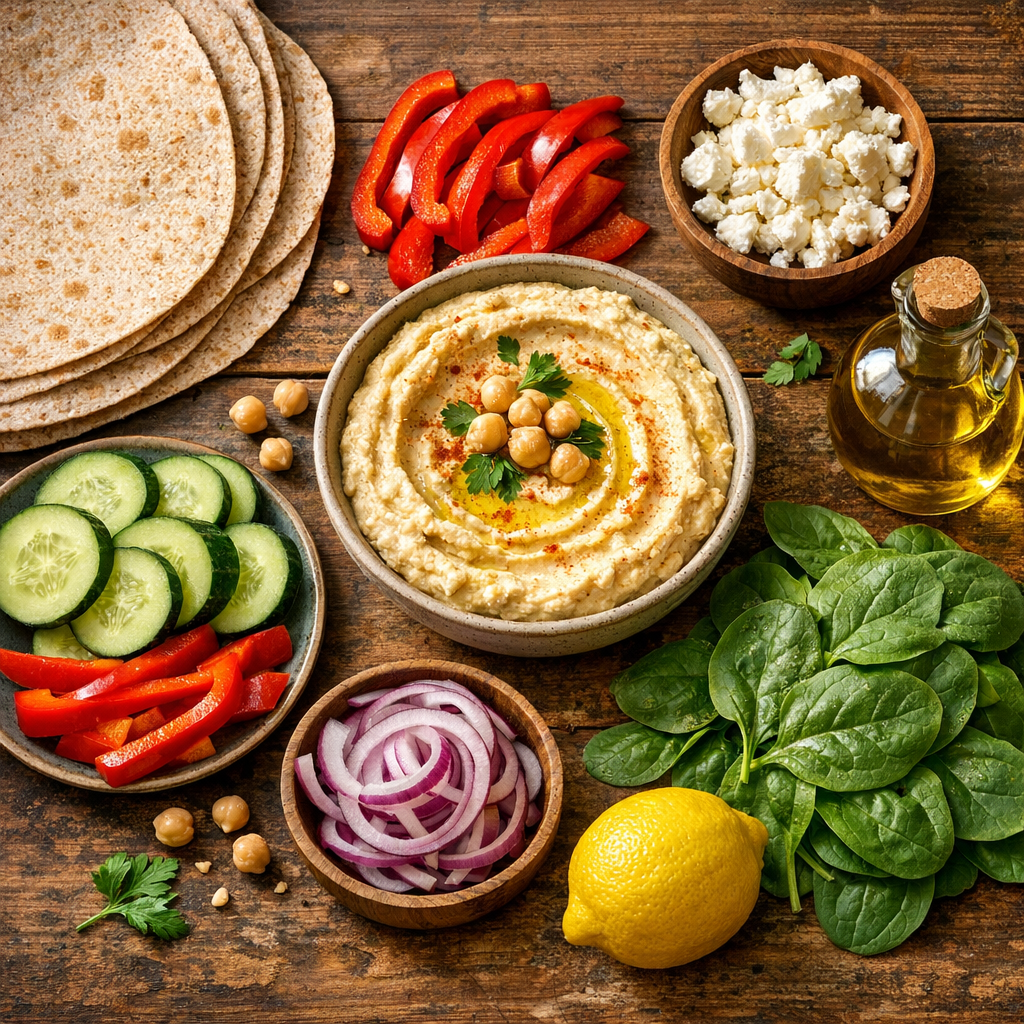 Wraps Mediterraneens Vegetariens Rapides